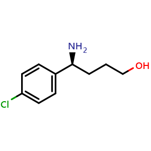 Chemical structure of (S)-4-Amino-4-(4-chlorophenyl)butan-1-ol , AChemBlock AD254053