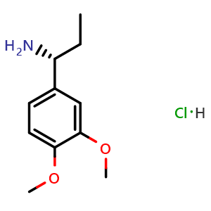 Chemical structure of (R)-1-(3,4-Dimethoxyphenyl)propan-1-amine hydrochloride , CAS 2061996-87-8, AChemBlock AD254068