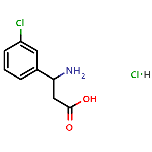 Chemical structure of 3-Amino-3-(3-chlorophenyl)propanoic acid hydrochloride , CAS 193633-54-4, AChemBlock AD254086