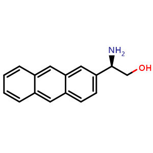 Chemical structure of (R)-2-Amino-2-(anthracen-2-yl)ethan-1-ol , CAS 1213907-08-4, AChemBlock AD254092