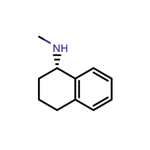 Chemical structure of (S)-n-Methyl-1,2,3,4-tetrahydronaphthalen-1-amine , CAS 49681-43-8, AChemBlock AD254097