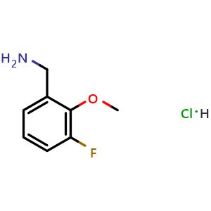 Chemical structure of 3-Fluoro-2-methoxybenzylamine hydrochloride , CAS 1214383-89-7, AChemBlock AD254102
