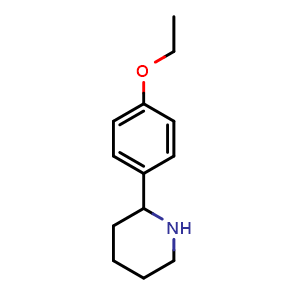 Chemical structure of 2-(4-Ethoxyphenyl)piperidine , CAS 383128-21-0, AChemBlock AD254163