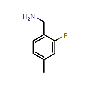 Chemical structure of 2-Fluoro-4-methylbenzylamine , CAS 771573-01-4, AChemBlock AD254182
