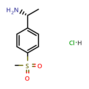 Chemical structure of (R)-1-(4-(Methylsulfonyl)phenyl)ethanamine hydrochloride , CAS 1415257-65-6, AChemBlock AD254187