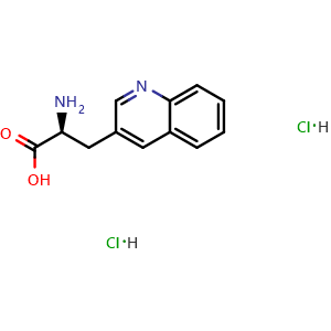 Chemical structure of (S)-2-Amino-3-(quinolin-3-yl)propanoic acid dihydrochloride , CAS 143800-40-2, AChemBlock AD254209