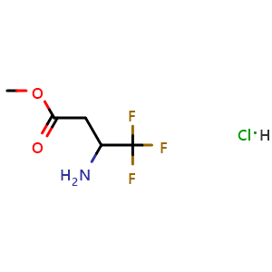 Chemical structure of Methyl 3-amino-4,4,4-trifluorobutanoate hydrochloride , CAS 169605-23-6, AChemBlock AD254218