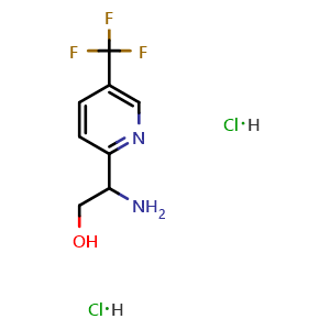Chemical structure of 2-Amino-2-(5-(trifluoromethyl)pyridin-2-yl)ethan-1-ol dihydrochloride , AChemBlock AD254227