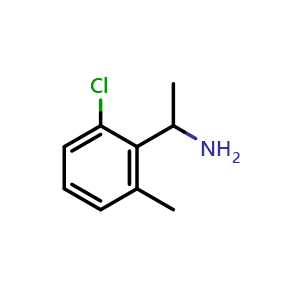 Chemical structure of 1-(2-Chloro-6-methylphenyl)ethan-1-amine , CAS 1270523-00-6, AChemBlock AD254239