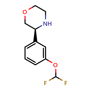 Chemical structure of (S)-3-(3-(Difluoromethoxy)phenyl)morpholine , CAS 1213090-93-7, AChemBlock AD254242