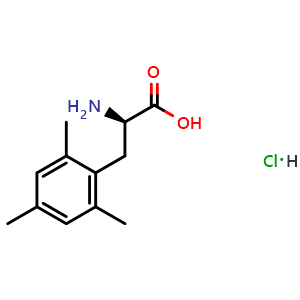 Chemical structure of (R)-2-Amino-3-mesitylpropanoic acid hydrochloride , AChemBlock AD254244