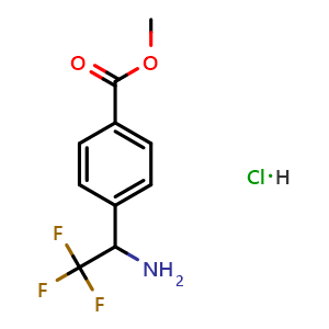 Chemical structure of Methyl 4-(1-amino-2,2,2-trifluoroethyl)benzoate hydrochloride , CAS 1803591-99-2, AChemBlock AD254246
