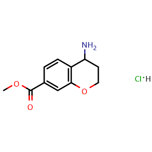 Chemical structure of Methyl 4-aminochromane-7-carboxylate hydrochloride , CAS 2841371-03-5, AChemBlock AD254247