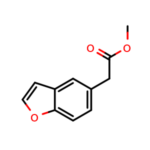 Chemical structure of Methyl 2-(benzofuran-5-yl)acetate , CAS 121638-36-6, AChemBlock AD254254