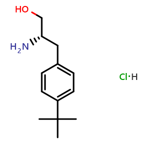 Chemical structure of (S)-2-Amino-3-(4-(tert-butyl)phenyl)propan-1-ol hydrochloride , AChemBlock AD254255