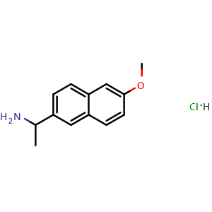 Chemical structure of 1-(6-Methoxynaphthalen-2-yl)ethan-1-amine hydrochloride , CAS 51872-03-8, AChemBlock AD254257