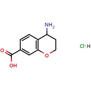 Chemical structure of 4-Aminochromane-7-carboxylic acid hydrochloride , CAS 2838197-99-0, AChemBlock AD254262