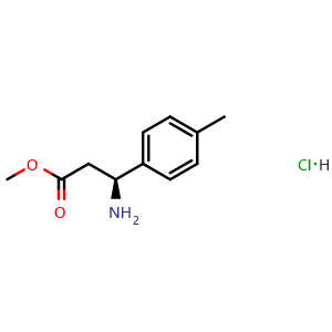 Chemical structure of Methyl (S)-3-amino-3-(p-tolyl)propanoate hydrochloride , CAS 1245606-62-5, AChemBlock AD254266