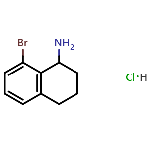 Chemical structure of 8-Bromo-1,2,3,4-tetrahydronaphthalen-1-amine hydrochloride , AChemBlock AD254267