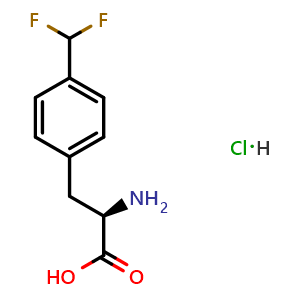 Chemical structure of (R)-2-Amino-3-(4-(difluoromethyl)phenyl)propanoic acid hydrochloride , AChemBlock AD254298