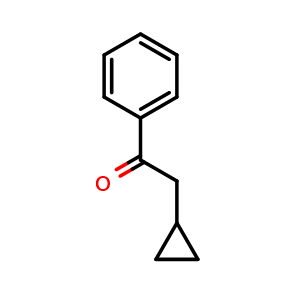 Chemical structure of 2-Cyclopropyl-1-phenylethanone , CAS 6739-22-6, AChemBlock AD254325