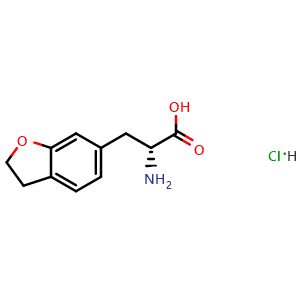 Chemical structure of (2R)-2-Amino-3-(2,3-dihydrobenzo[3,4-B]furan-6-yl)propanoic acid HCl , CAS 1335796-10-5, AChemBlock AD254332