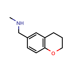 Chemical structure of 1-(Chroman-6-yl)-N-methylmethanamine , CAS 950603-17-5, AChemBlock AD254343