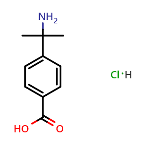 Chemical structure of 4-(2-Aminopropan-2-yl)benzoic acid hydrochloride , CAS 872602-70-5, AChemBlock AD254348
