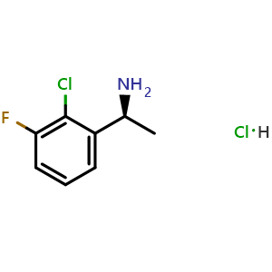 Chemical structure of (S)-1-(2-Chloro-3-fluorophenyl)ethan-1-amine hydrochloride , CAS 2804872-20-4, AChemBlock AD254361