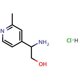 Chemical structure of 2-Amino-2-(2-methylpyridin-4-yl)ethan-1-ol hydrochloride , AChemBlock AD254373