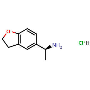 Chemical structure of (S)-1-(2,3-Dihydrobenzofuran-5-yl)ethan-1-amine hydrochloride , CAS 2771237-67-1, AChemBlock AD254377