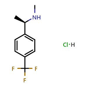 Chemical structure of (R)-N-Methyl-1-(4-(trifluoromethyl)phenyl)ethan-1-amine hydrochloride , AChemBlock AD254388