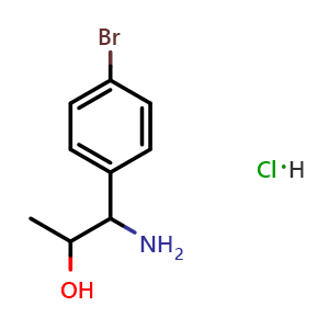 Chemical structure of 1-Amino-1-(4-bromophenyl)propan-2-ol hydrochloride , AChemBlock AD254401