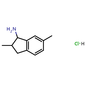 Chemical structure of 2,6-Dimethyl-2,3-dihydro-1H-inden-1-amine hydrochloride , CAS 1443981-23-4, AChemBlock AD254405