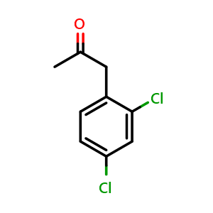 Chemical structure of 2,4-Dichlorophenylacetone , CAS 93457-07-9, AChemBlock AD254413