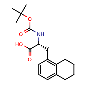 Chemical structure of (R)-2-((tert-Butoxycarbonyl)amino)-3-(5,6,7,8-tetrahydronaphthalen-1-yl)propanoic acid , AChemBlock AD254414