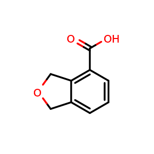 Chemical structure of 1,3-Dihydro-2-benzofuran-4-carboxylic acid , CAS 90560-25-1, AChemBlock AD254418