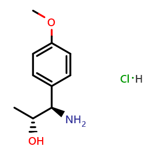 Chemical structure of (1R,2R)-1-Amino-1-(4-methoxyphenyl)propan-2-ol hydrochloride , AChemBlock AD254425