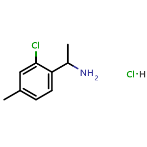 Chemical structure of 1-(2-Chloro-4-methylphenyl)ethan-1-amine hydrochloride , CAS 2703484-42-6, AChemBlock AD254426