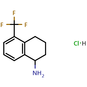 Chemical structure of 5-(Trifluoromethyl)-1,2,3,4-tetrahydronaphthalen-1-amine hydrochloride , CAS 2840168-85-4, AChemBlock AD254432