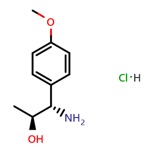 Chemical structure of (1S,2S)-1-Amino-1-(4-methoxyphenyl)propan-2-ol hydrochloride , AChemBlock AD254439