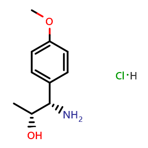 Chemical structure of (1S,2R)-1-Amino-1-(4-methoxyphenyl)propan-2-ol hydrochloride , AChemBlock AD254440