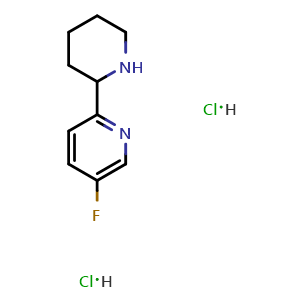 Chemical structure of 5-Fluoro-2-(piperidin-2-yl)pyridine dihydrochloride , AChemBlock AD254449