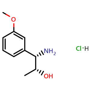 Chemical structure of (1S,2R)-1-Amino-1-(3-methoxyphenyl)propan-2-ol hydrochloride , CAS 2990141-37-0, AChemBlock AD254452