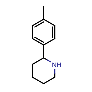 Chemical structure of 2-(4-Methylphenyl)piperidine , CAS 85237-66-7, AChemBlock AD254489
