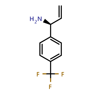 Chemical structure of (S)-1-(4-(Trifluoromethyl)phenyl)prop-2-en-1-amine , CAS 1213899-76-3, AChemBlock AD254496