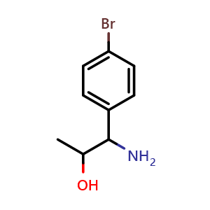 Chemical structure of 1-Amino-1-(4-bromophenyl)propan-2-ol , CAS 481632-47-7, AChemBlock AD254499