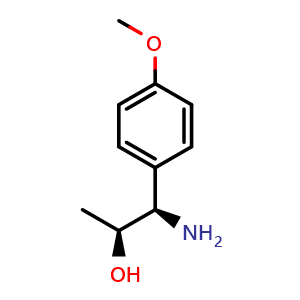 Chemical structure of(1R,2S)-1-Amino-1-(4-methoxyphenyl)propan-2-ol, CAS 1270139-68-8, AChemBlock AD254501