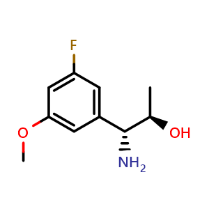 Chemical structure of(1R,2R)-1-Amino-1-(3-fluoro-5-methoxyphenyl)propan-2-ol, CAS 1212869-25-4, AChemBlock AD254505