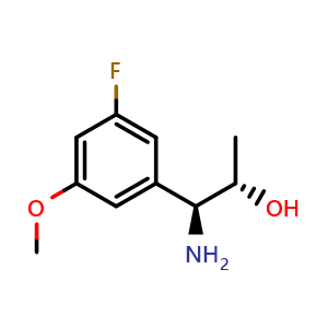 Chemical structure of (1S,2S)-1-Amino-1-(3-fluoro-5-methoxyphenyl)propan-2-ol , CAS 1269917-71-6, AChemBlock AD254508